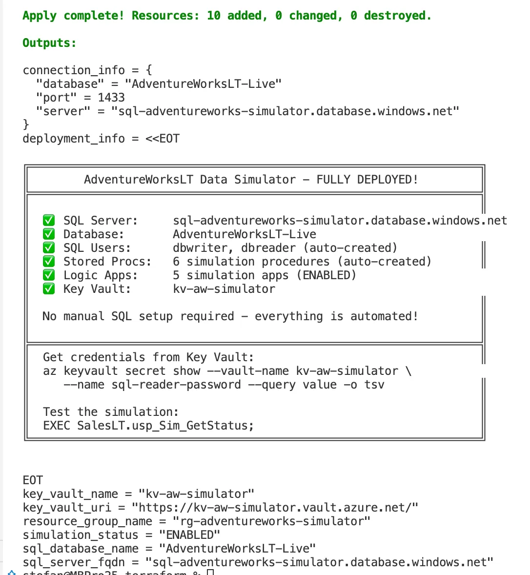 Terraform output
