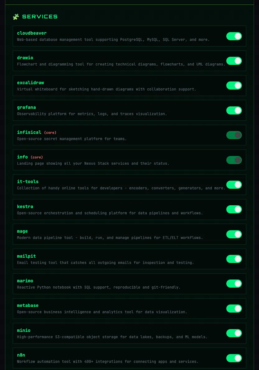 Service Toggle