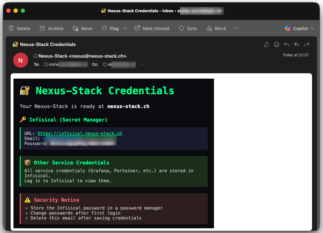 Infisical Password Email
